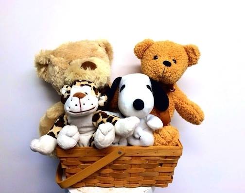 Custom stuffed animal gift basket 