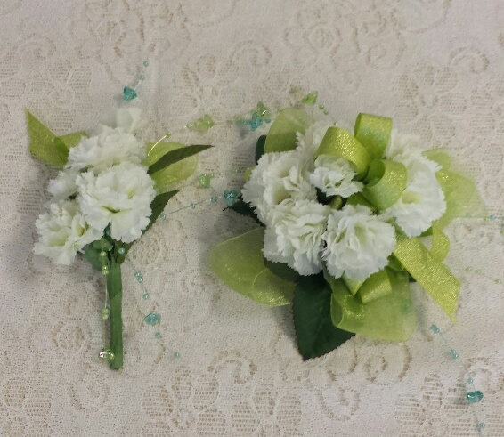 Carnation Wrist and Boutonniere