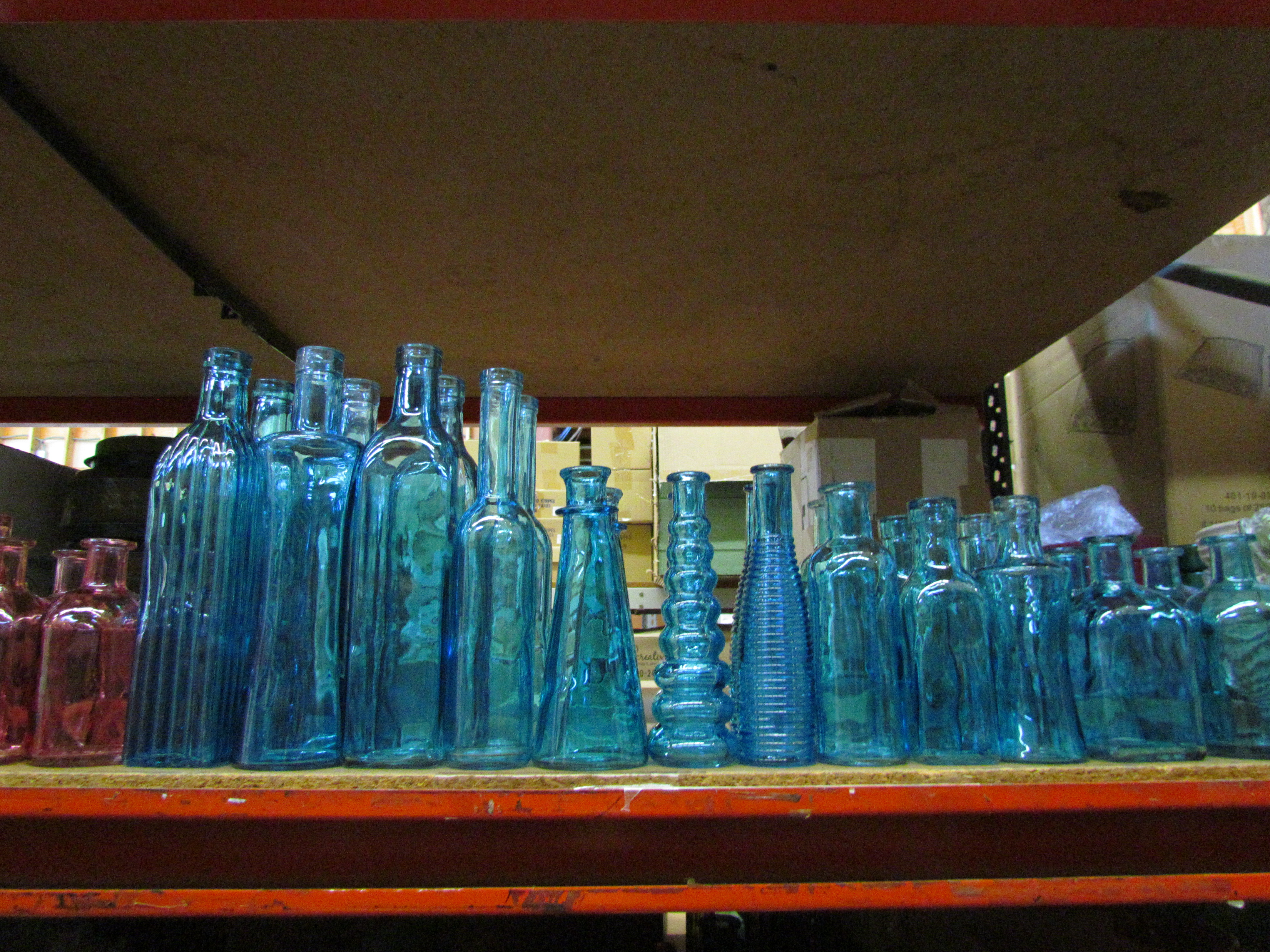 vintage blue glass bottles