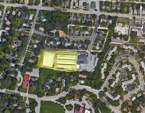 Proposed location of new green space.