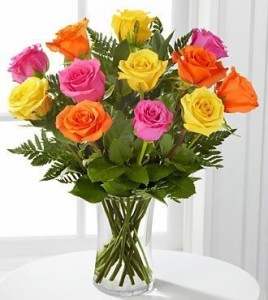 valentines day multi-color roses