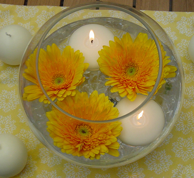 gerbera - flowers and candles