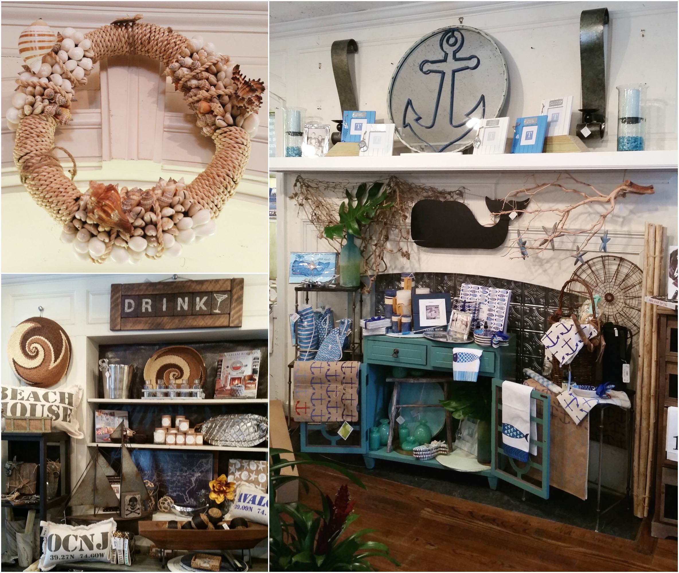 Anchors Away! Set sail with nautical decor from mirrors and serving trays to placemats and picture frames, we have everything to update your beach home just in time for Memorial Day!