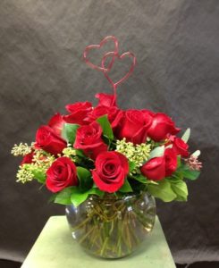 24 Roses in a Bubble Bowl by Moravian Florist