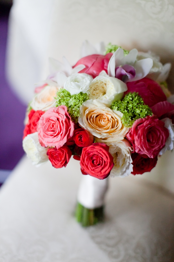 From hot pinks to cool greens,  this color palette makes the perfect summer bridal bouquet
