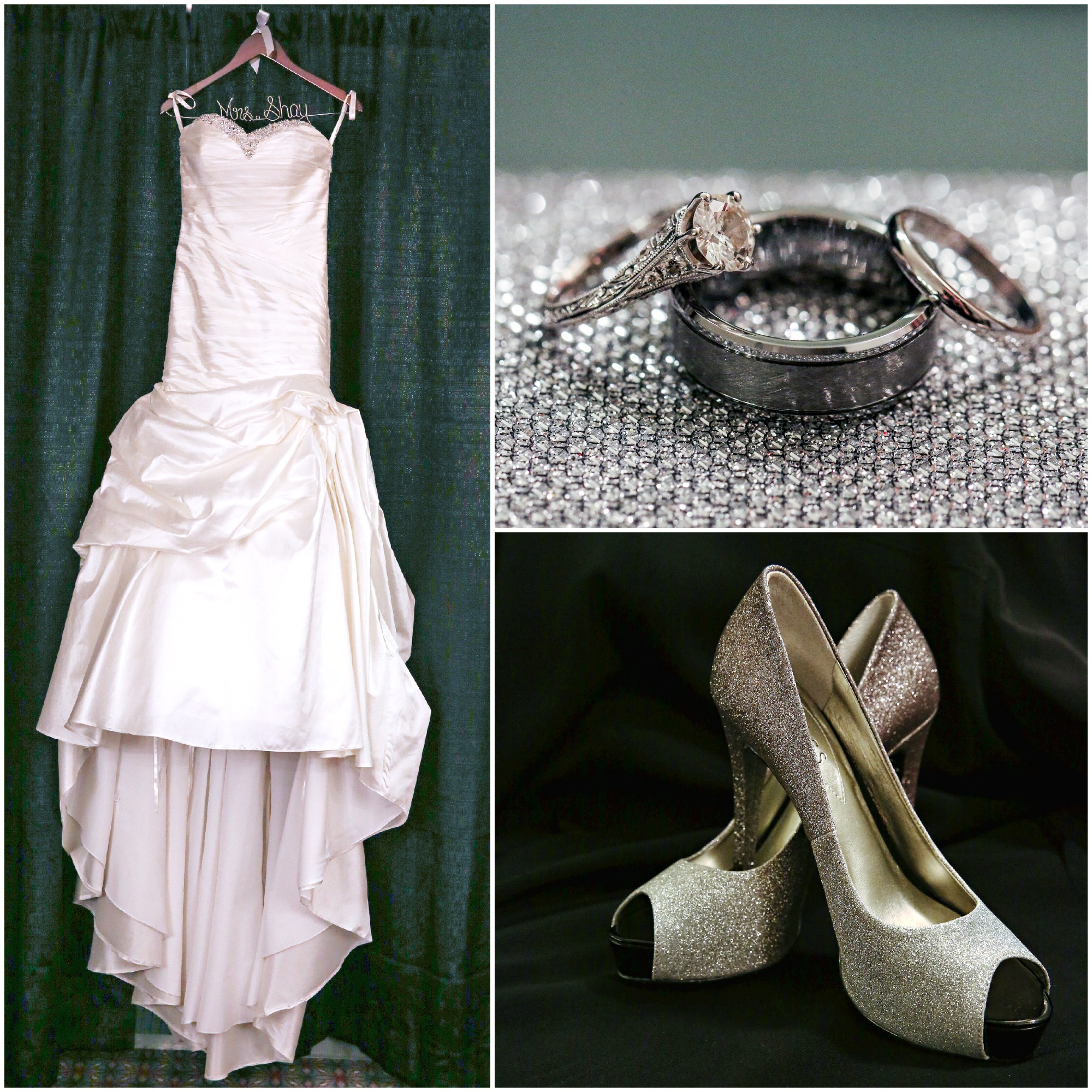 The Bridal Gown, Wedding Rings & Peep Toe Heels