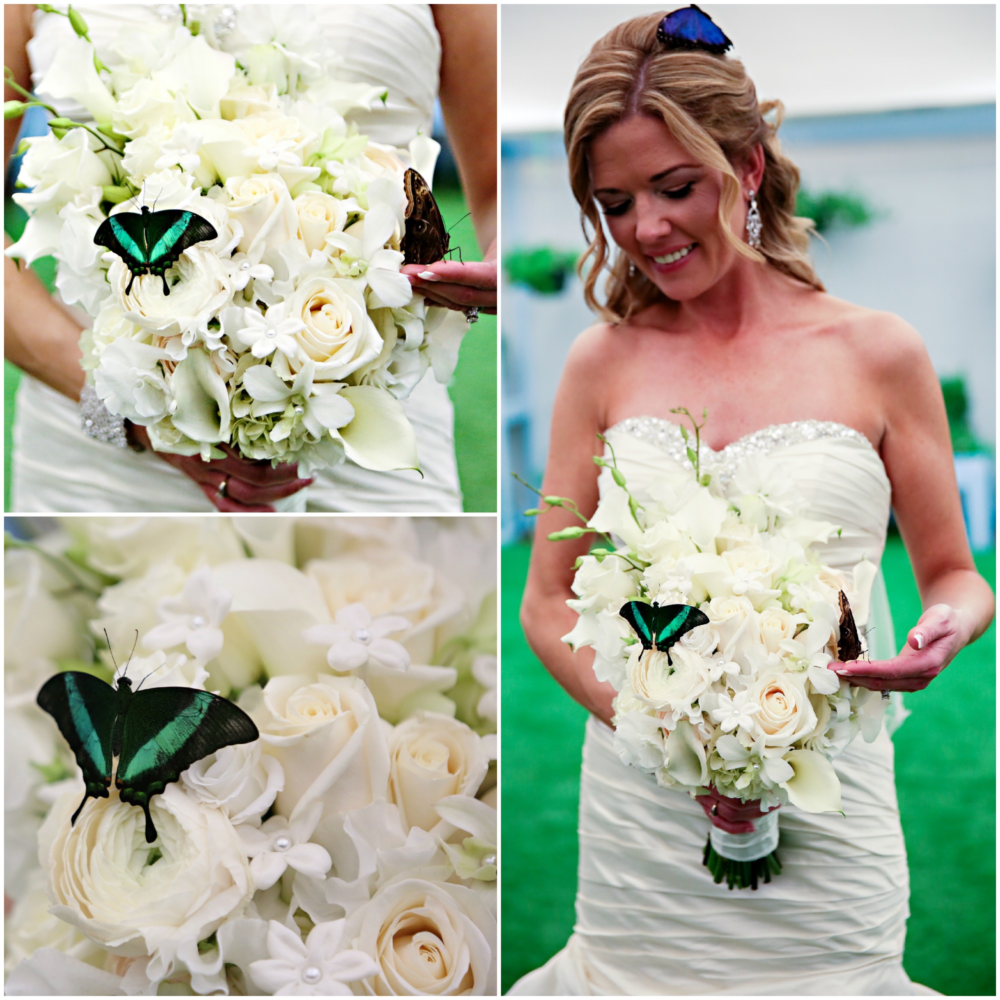 The Bride & Bouquet in the Butterfly Room
