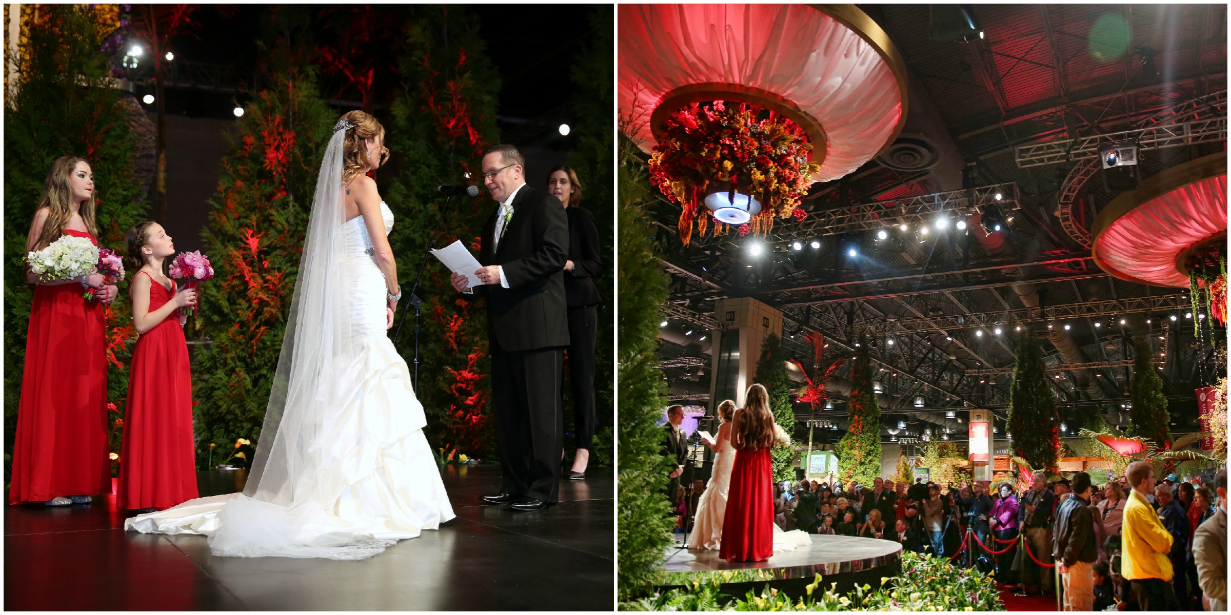 The Bride & Groom Tie The KNot In Front of a Crowd of  Flower Show Guests, Exhibitors & Family