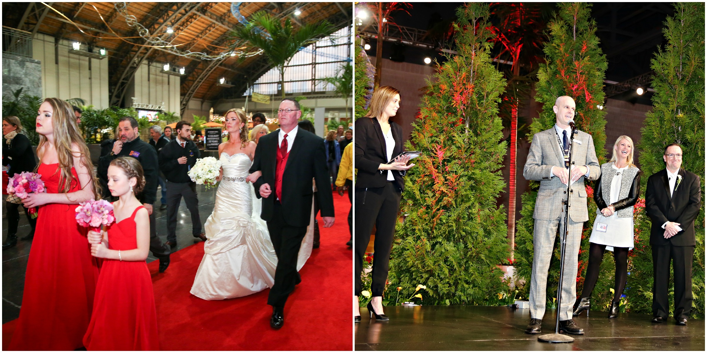 The Bride & Groom Make Their Way Top the Flower Show Floor