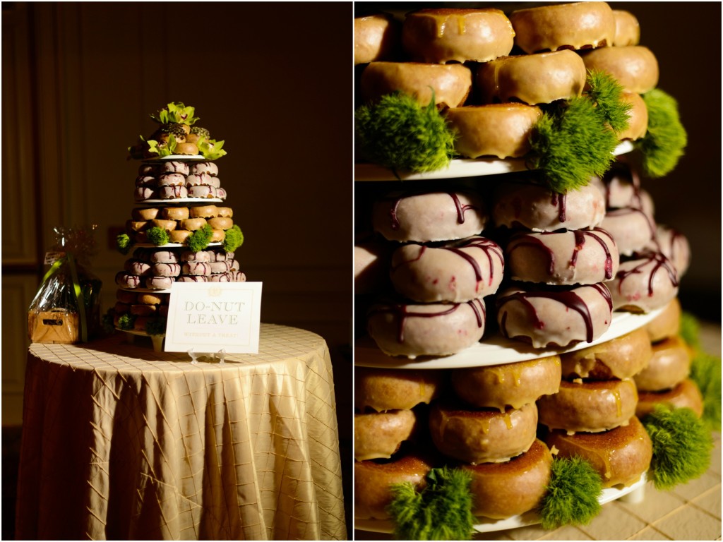 A clever "Do-nut Leave" tower of donuts offered guests a late night snack.