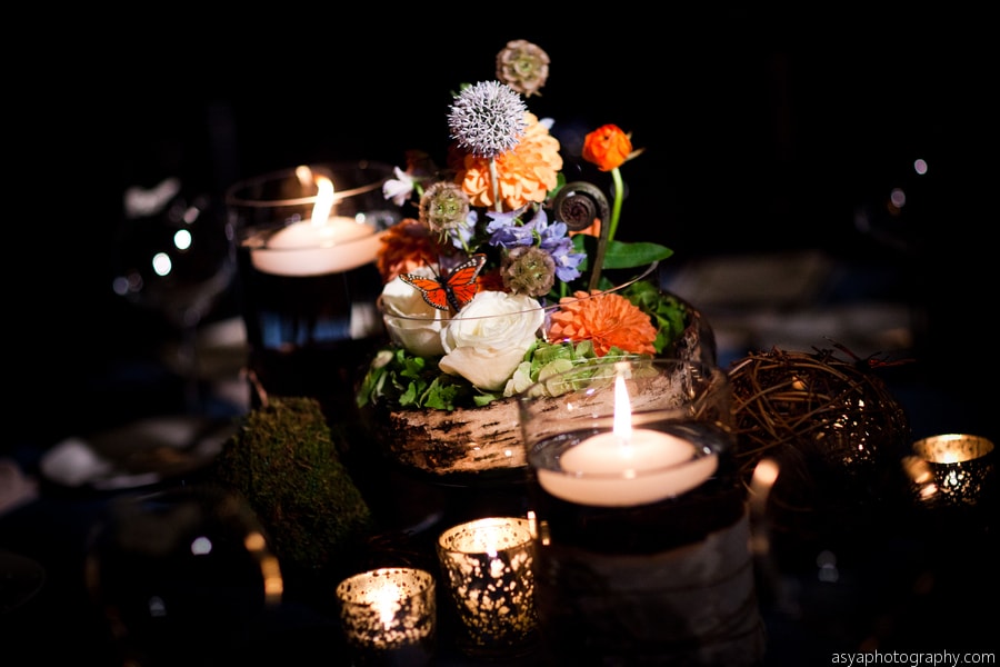 Autumn centerpiece with candles