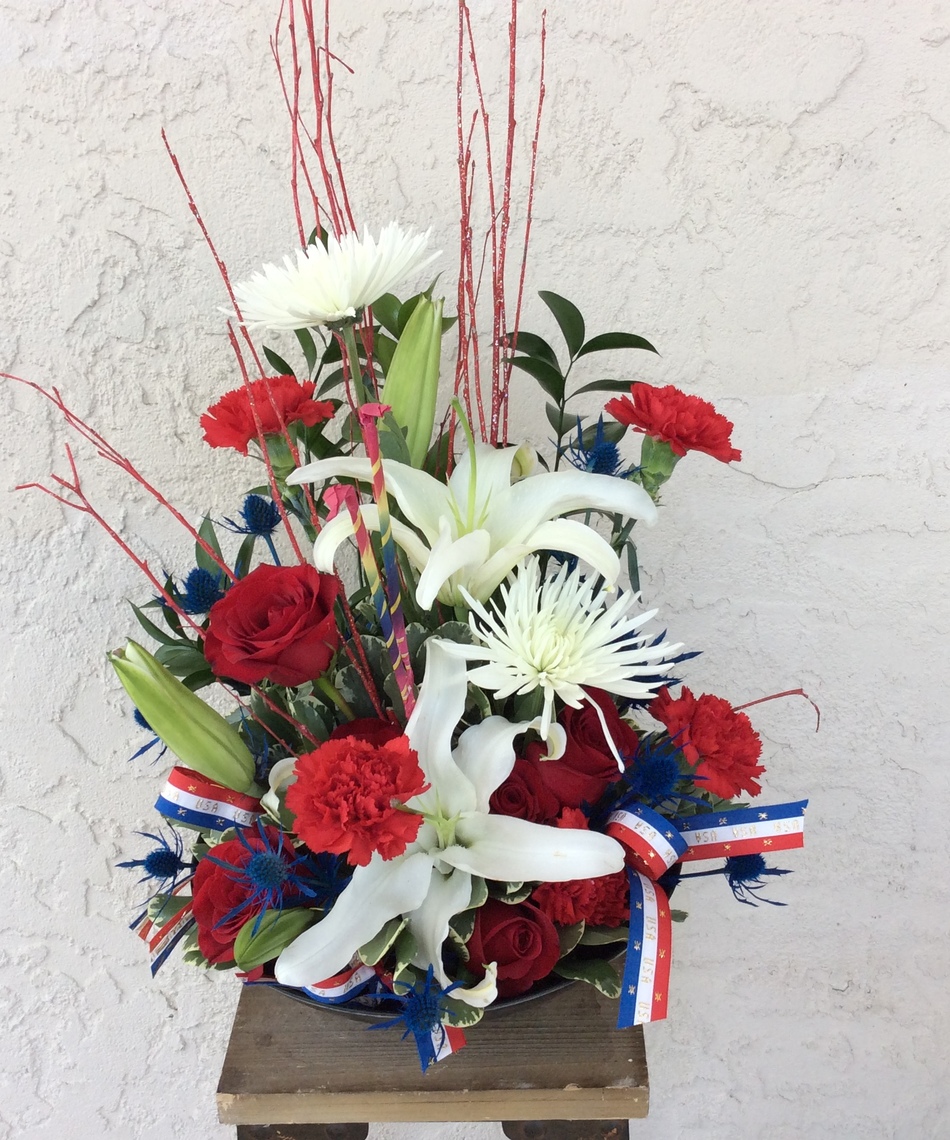 Red, White & Blue Flowers